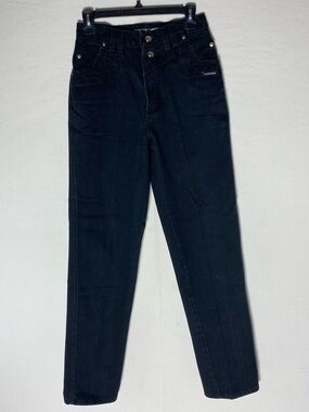 Vintage Rockies Western Jeans Black High Rise Bareback Slim Long Tapered 8